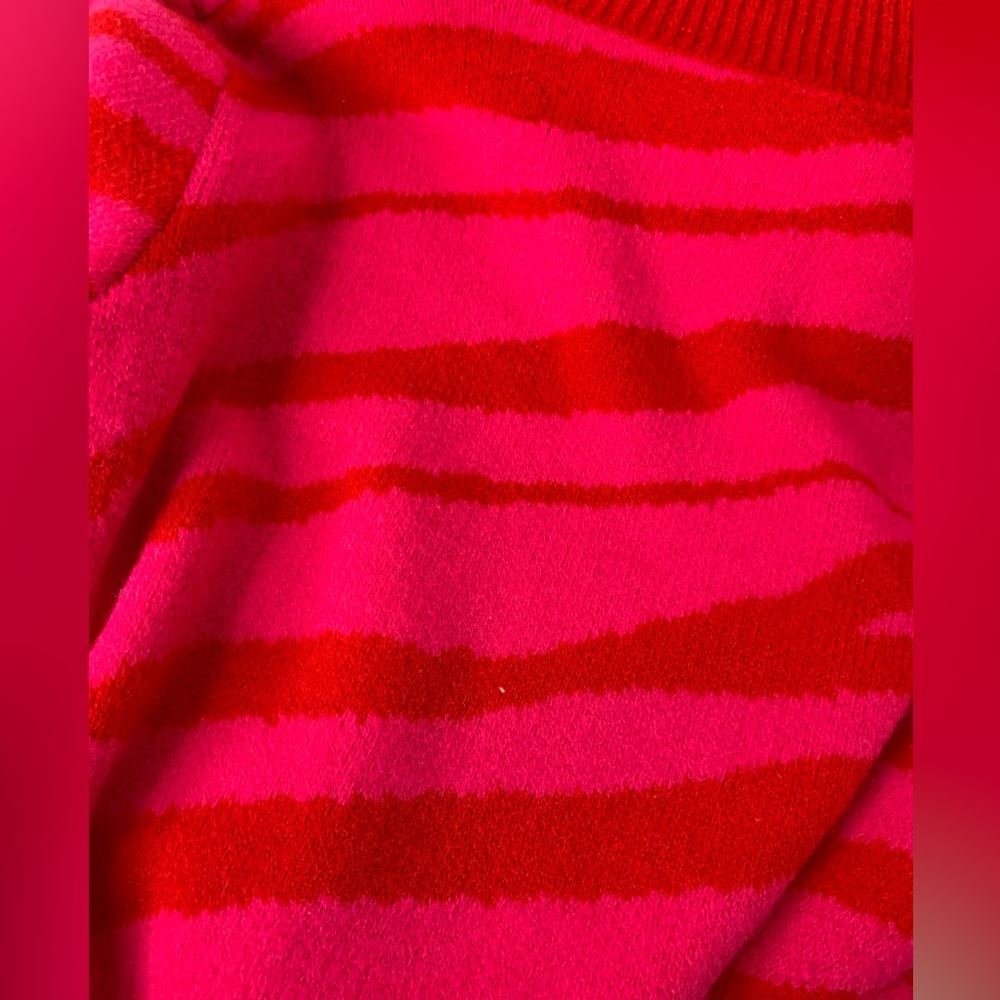 Pre-Owned, Red and Pink Zebra Print Sweater - Picture 7 of 7